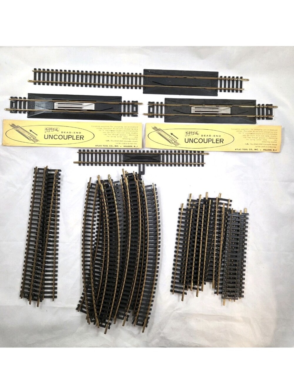 VTG Atlas HO Brass Snap Track 28-PC Lot Tracks Dead-End Uncouplers Rerailers